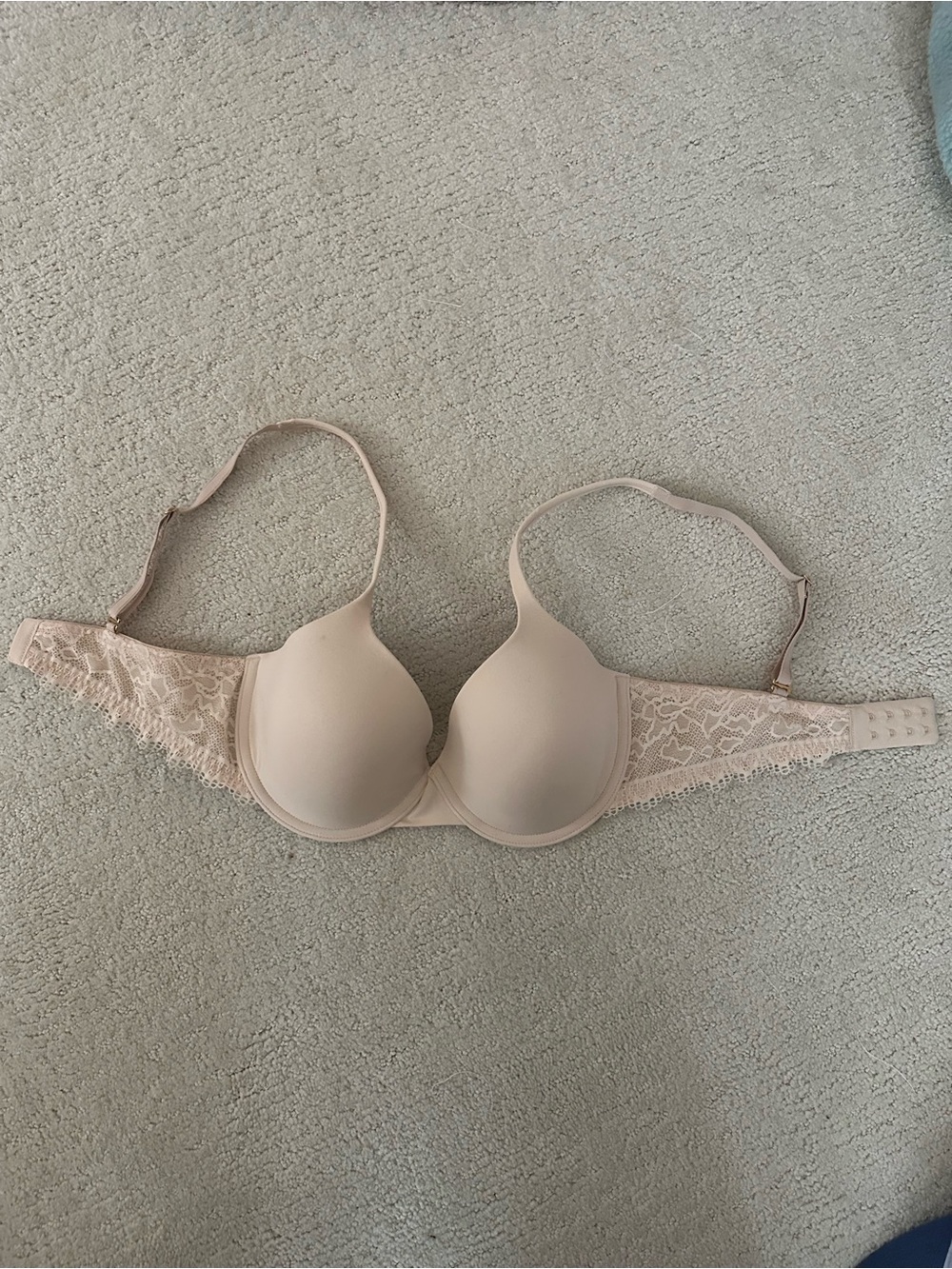 Soma Embraceable Demi Bra 34D Nude Seamless Lace Trim T-Shirt Bra Molded Cups - Picture 8 of 8